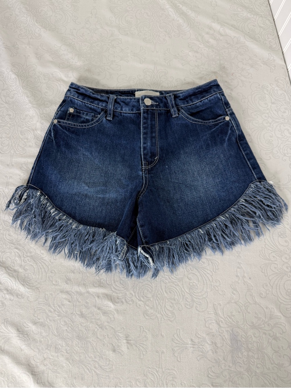 Habitual Kids High Rise Fringe Jean Shorts Size 14